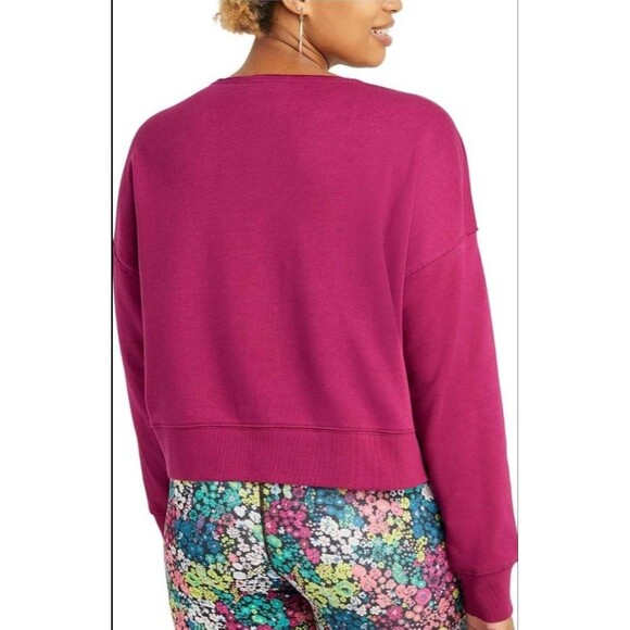 NWT Women's Purple Champion Cropped Pullover Sweatshirt, Size Large - Picture 2 of 11